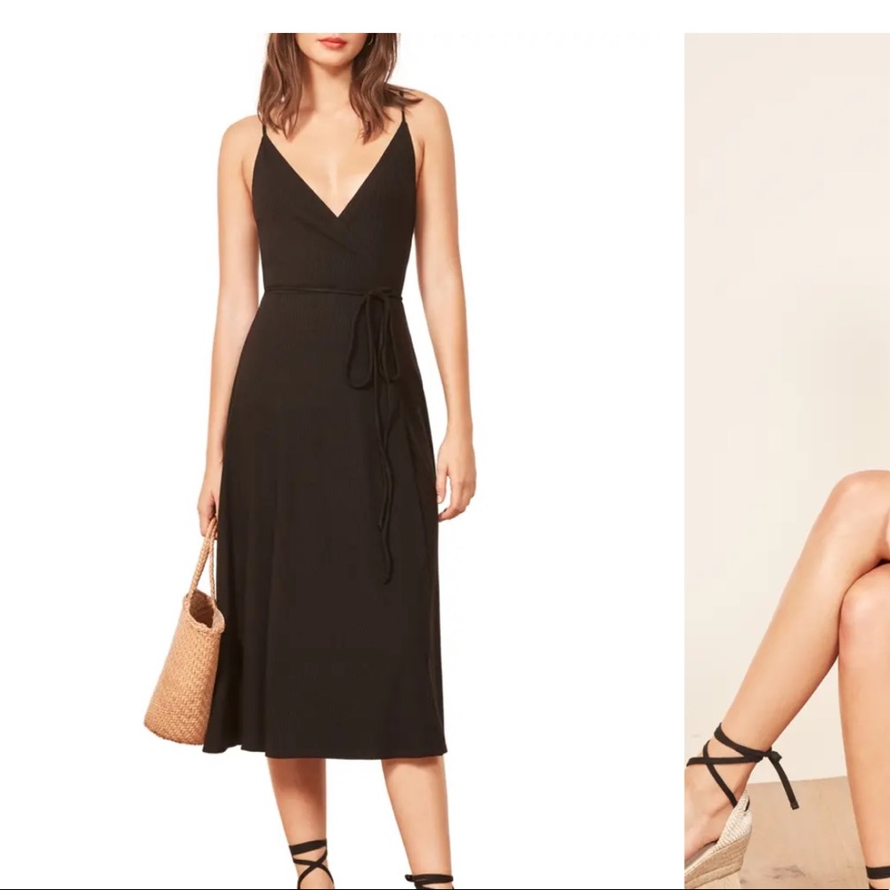 Reformation Vicky Ribbed Wrap Dress